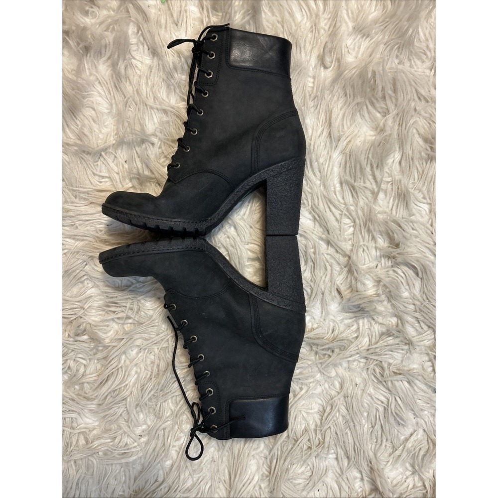 Timberland Boots Glancy Earthkeepers Heel‎ Grunge Punk Goth Minimalist Black 8 - Picture 6 of 13